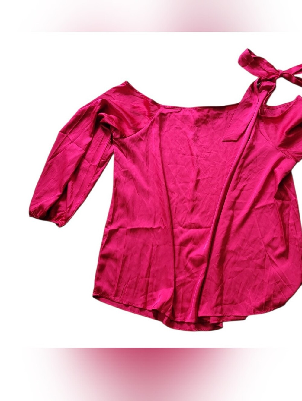 Torrid Pink Blouse Off the Shoulder/ SilkyTie 14/16 Size 1 NEW